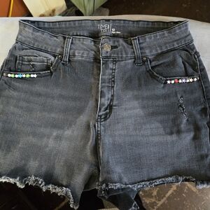 Time and Tru Star-Embellished Denim Shorts